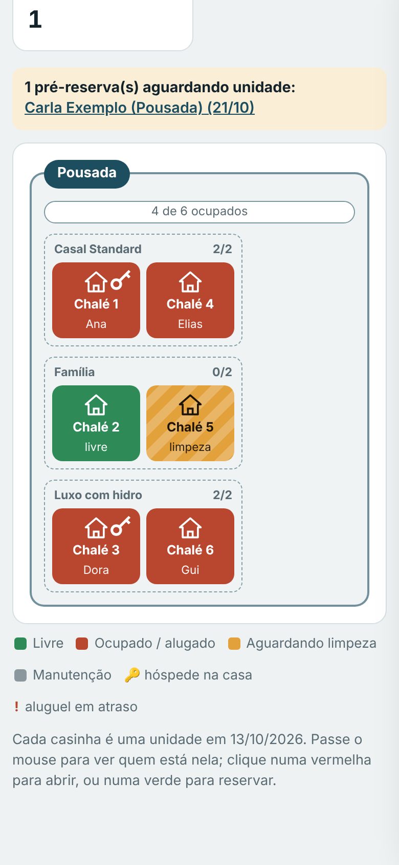 Mapa de casinhas no celular